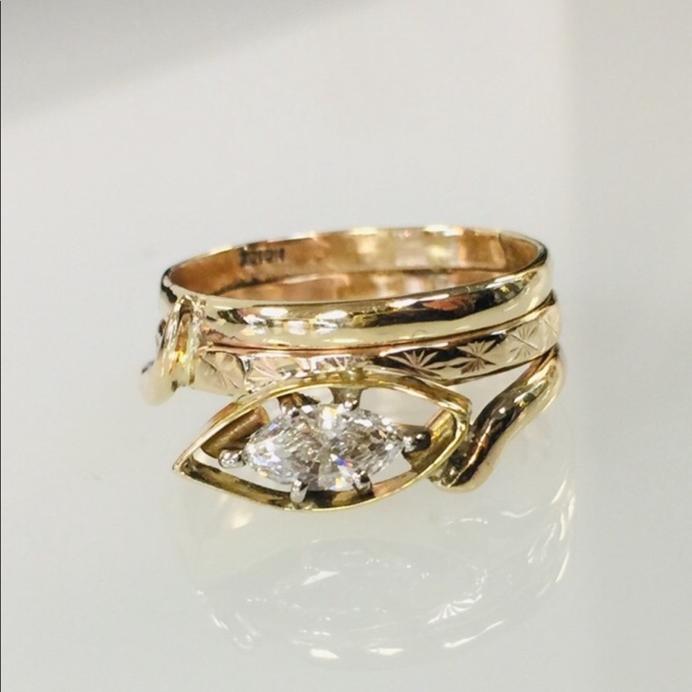 Gold and Diamond Snake ring